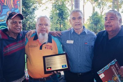 Elders proudly showcasing the new plaque at Redcliffe Hospital