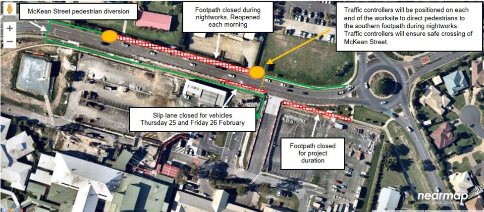 Nightworks for new McKean Street signalised intersection