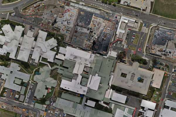 Picture: aerial image of Caboolture Hospital Redevelopment Project
