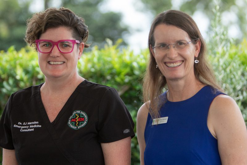 Caboolture Hospital Clinical Director Dr Elizabeth Marsden with Redcliffe Hospital Medical Director and EMF Board Director, Dr Kim Hansen (photo courtesy of EMF). 