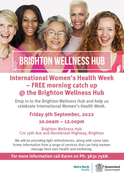 Brighton Wellness Hub - International Women's Health Week flyer