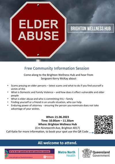 Brighton Wellness Hub Elder Abuse flyer