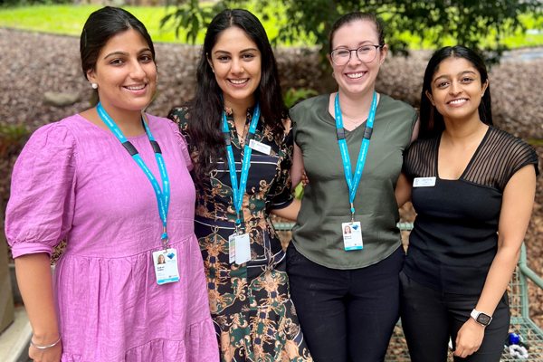 RBWH medical interns Kudrat Sidhu, Anoushka Kothari, Rebecca Norvock and Samhuta Gutta