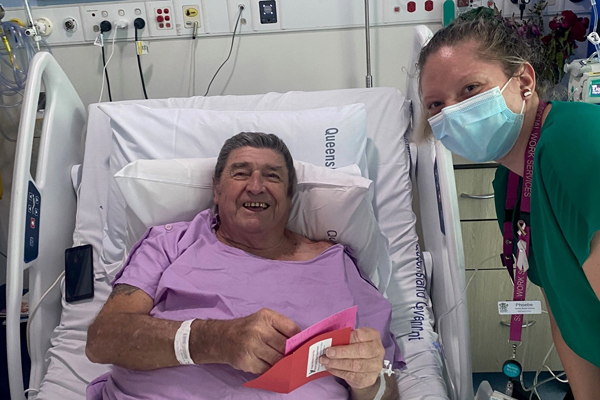 Patient Paul was overjoyed to receive a Christmas card from social worker Phoebe 