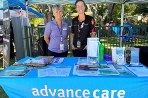 Advance Care Planner Desre Arnold and Parker Michaels at Caboolture Neighbourhood Centre Open Day