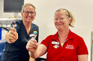 Flu vaccination staff at Redcliffe Hospital