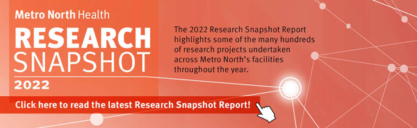 Metro North Health Research Snapshot banner graphic
