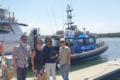 Connie Gray and other staff on Moreton Island