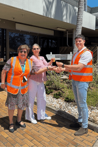 Halwyn Centre staff members handing keys over to Apollo Property representative ahead of major renovations