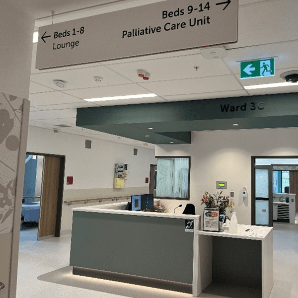 New Clinical Services Building view of reception area