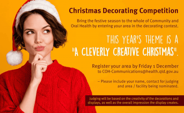 Christmas Decorating Competition advertisement for Community and Oral Health