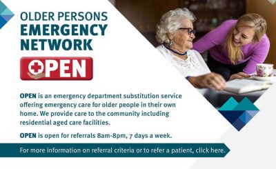 Metro North Health Older Persons Emergency Network (OPEN) advertisement
