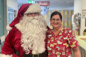 The paediatric ward had a visit from Santa
