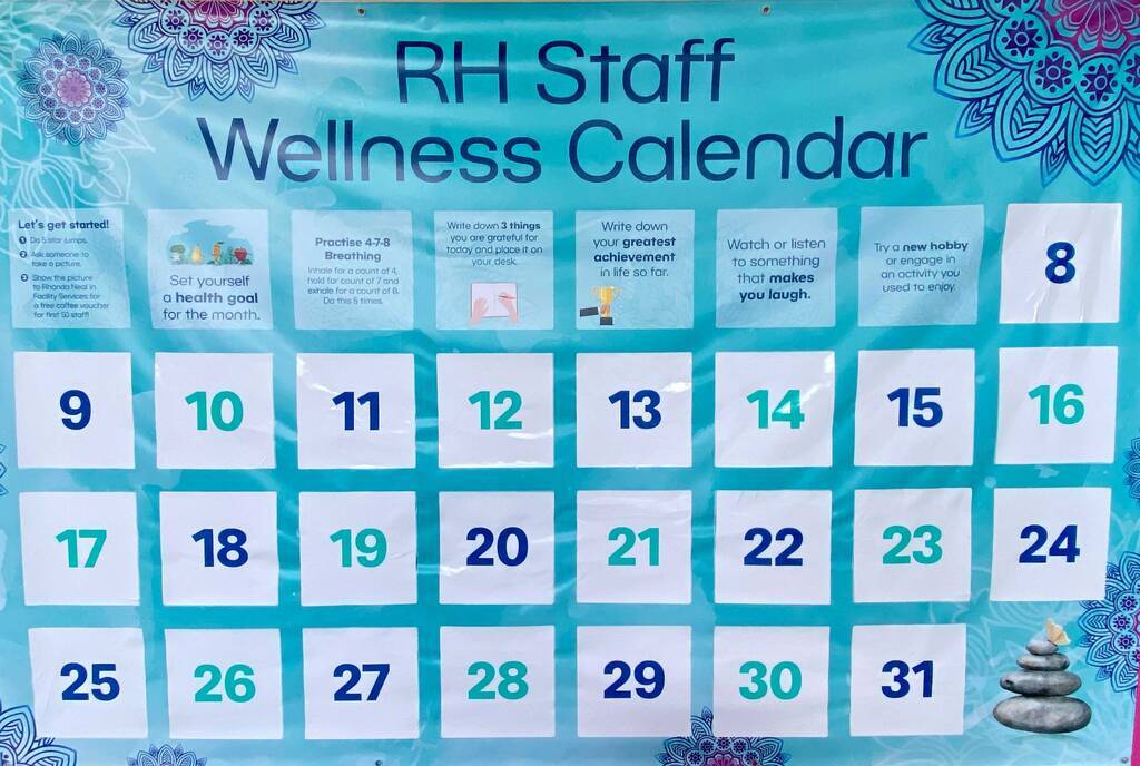 the staff wellness Advent calendar