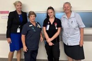 Ward 3B nursing staff with student at Caboolture Hospital