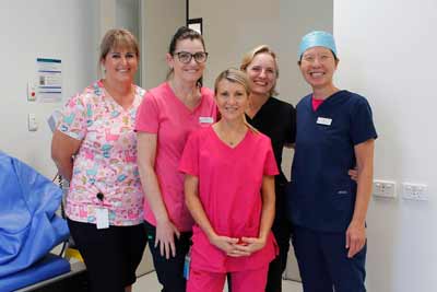 Wearing pink for patients at Kallangur