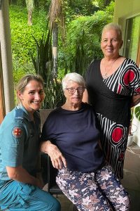 Falls Co-Response Program Manager Kym Murphy with Dell and her daughter Faye