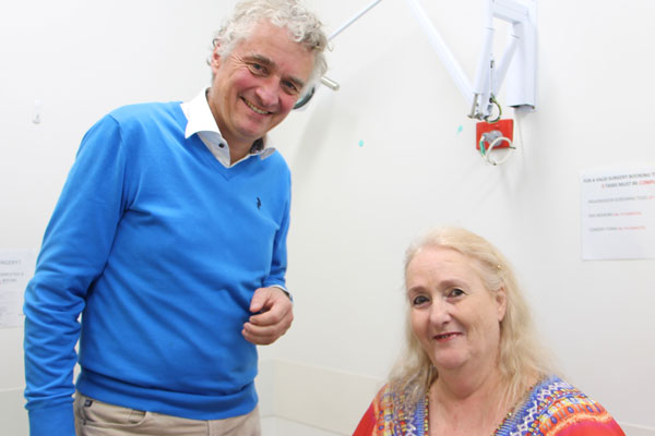 JTI Director Professor Michael Schuetz with patient Christine Ebrey