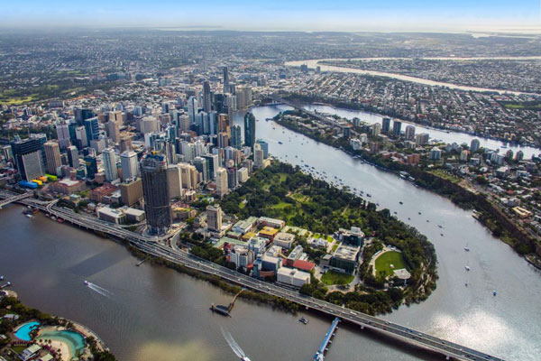 Aerial photo of QUT Gardens Point