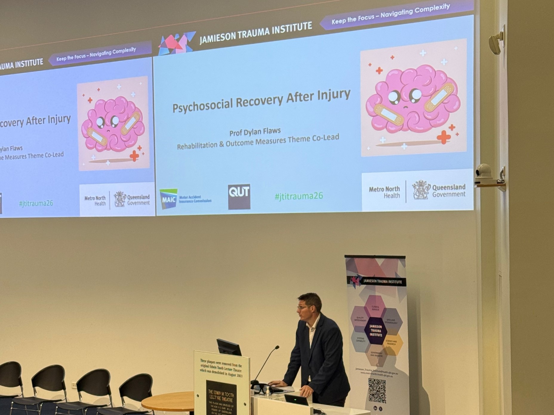 Dylan Flaws presenting on Psychosocial Recovery After Injury