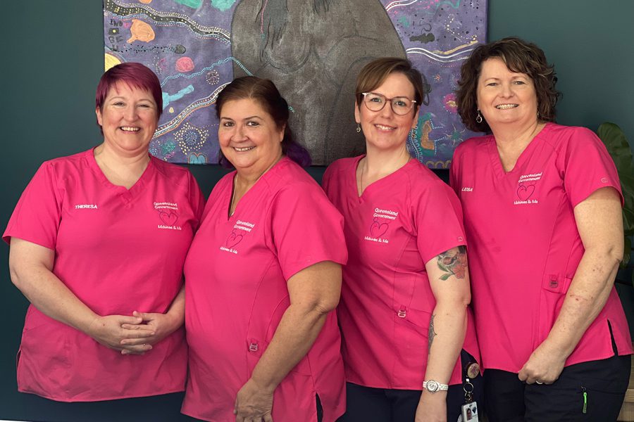 Theresa Rudd, Robyn AlexaRia MacRae and Leisa Burrows from Midwives and Me Midwifery Group Practice (MGP) at the Women, Children and Family Services Centre at Morayfield.