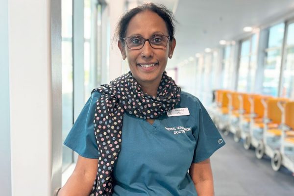 Dr Renuka Sekar clinical lead for maternal fetal medicine at the Royal Brisbane and Women’s Hospital standing in corridor