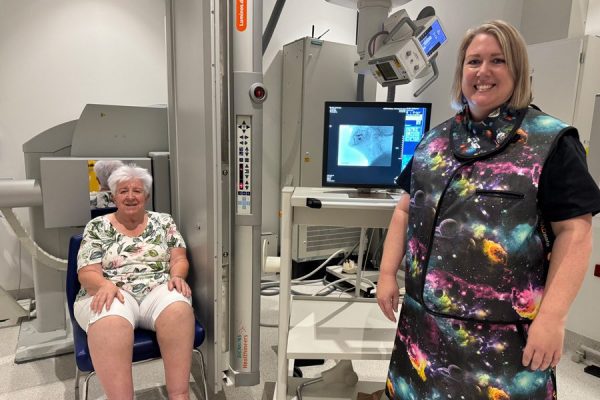 Patient Marilyn Clark and Speech Pathologist Sarah Rand