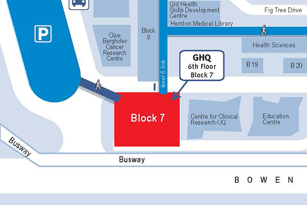 Map of GHQ location at RBWH