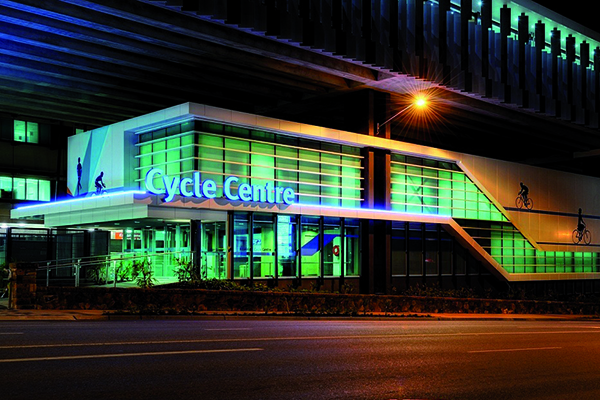 RBWH Cycle Centre at night