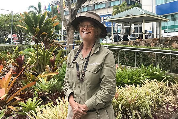 Women gardener smiling at camera