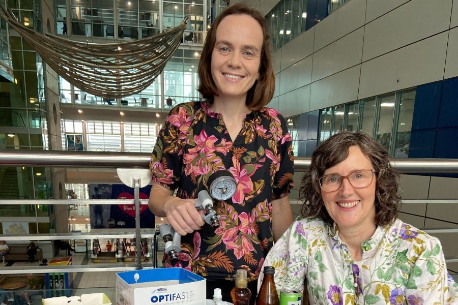 Associate Professor Helen MacLaughlin (seated) and PhD Student Marguerite Conley were among the RBWH team involved in the clinical trials.
