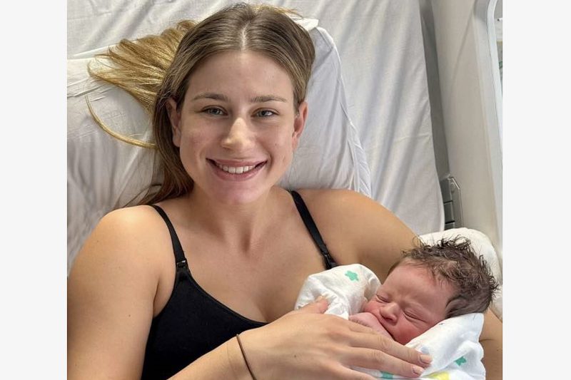 Caboolture Hospital midwife Hayley and baby Kit