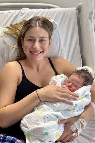 Caboolture Hospital midwife Hayley and baby Kit