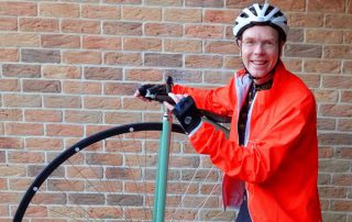 Joel with his penny farthing