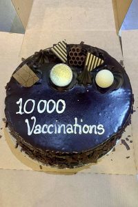 RBWH 10,000 vaccinations celebrations cake