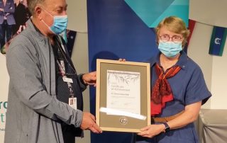 Dr Catherine Yelland receiving Australia Day Award