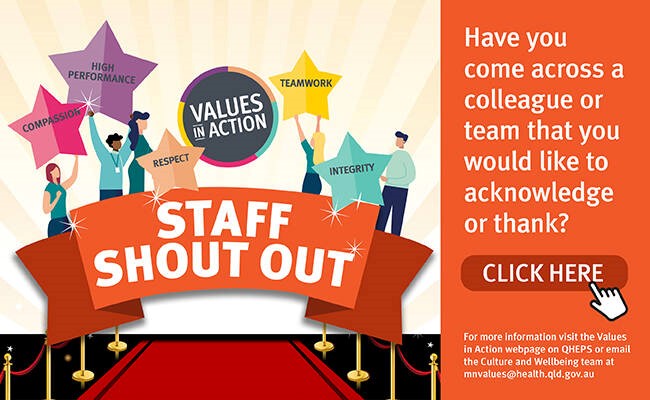 Values in Action Staff Shout Out shareable