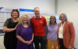 Redcliffe Hospital Symposium participants, (L to R) Fiona Malcolm, Jane Geltch, Dr Joel Dulhunty, Dr Jacqui Peet, Associate Professor Amanda Fox