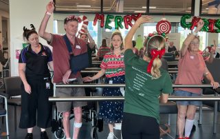 Patients at STARS participating in the Christmas themed Dance Rehab program, in partnership with Queensland Ballet.