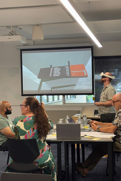 The VR Brain Aware co-design team creating the scenarios.