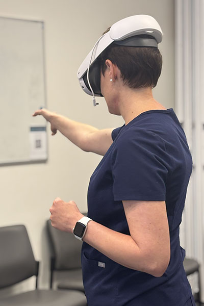 A STARS clinician testing the virtual reality scenarios.