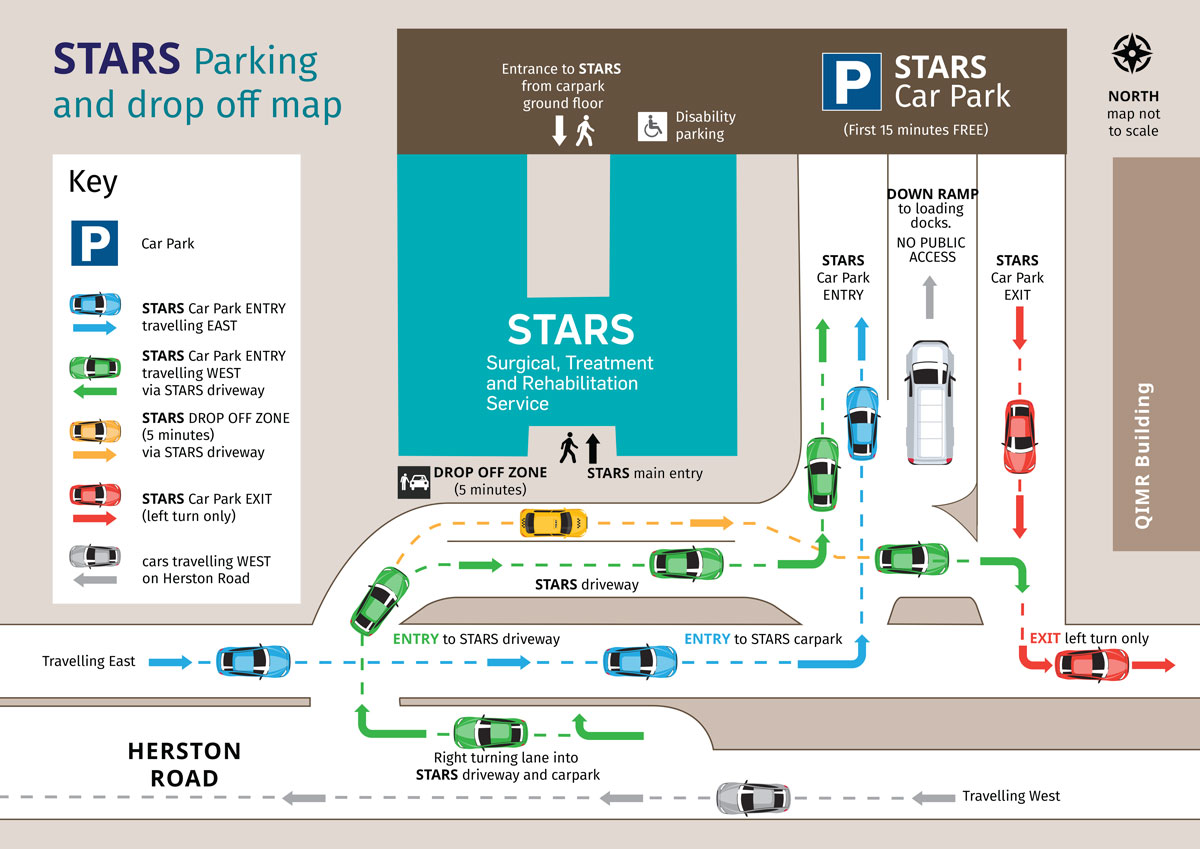 Parking and drop off map at STARS