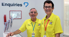 Volunteers at the information desk