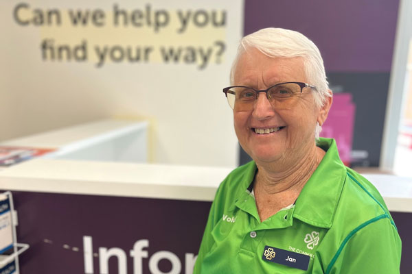 Caboolture Hospital volunteer Jan recently celebrated 20 years of service. The hospital is seeking more volunteers to help the community.