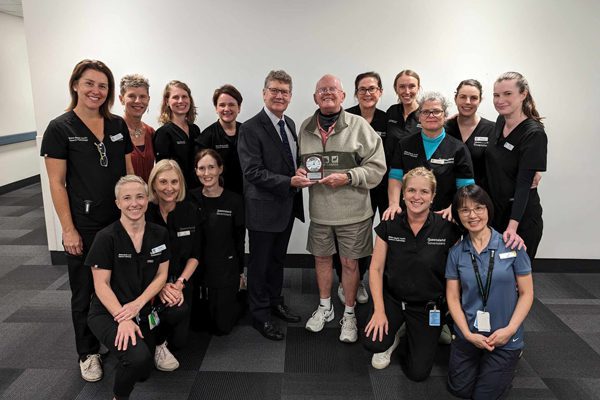 Upon his retirement, Brien was given a fond farewell with a morning tea in the Speech Pathology department. 