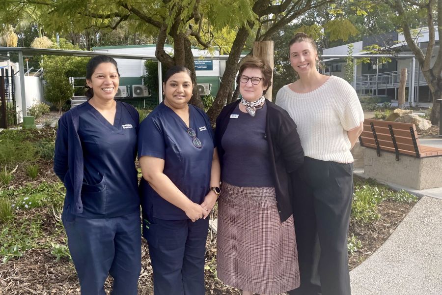 Sheenal Raj Respiratory Clinical Nurse, Rekha Hakim Respiratory Clinical Nurse Consultant, Vicki Poulier Palliative Care Pharmacist and Elise Power Palliative Care NP