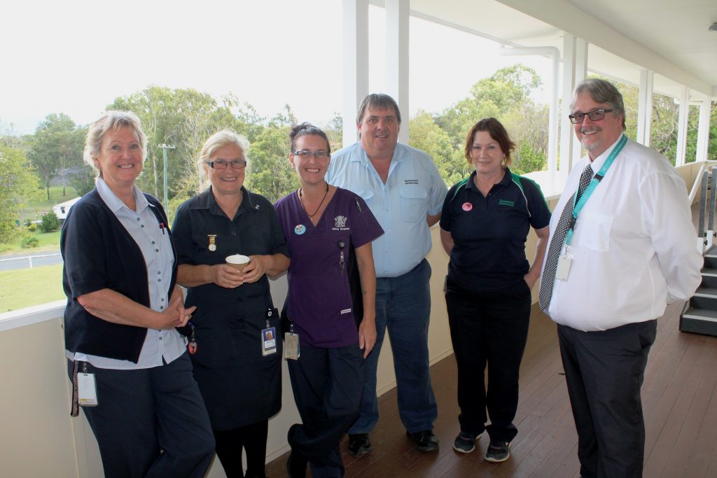 Sean and Kilcoy staff – Metro North Health Service Chief Executive Shaun Drummond meeting Kilcoy Hospital staff.