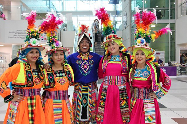 Royal Brisbane and Women's Hospital staff in multicultural traditional dress