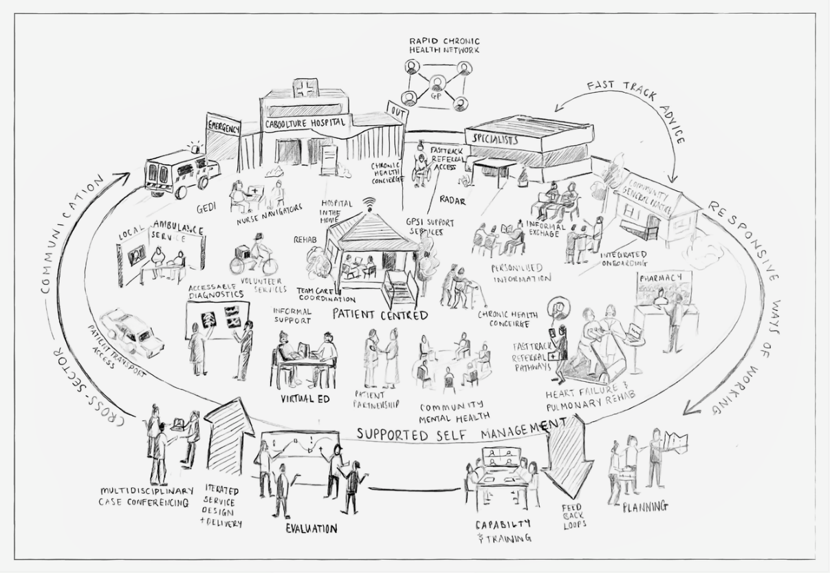 Drawing of model of care ecosystem