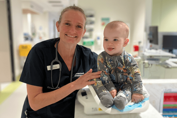 Triage Nurse Gabrielle and baby Oscar